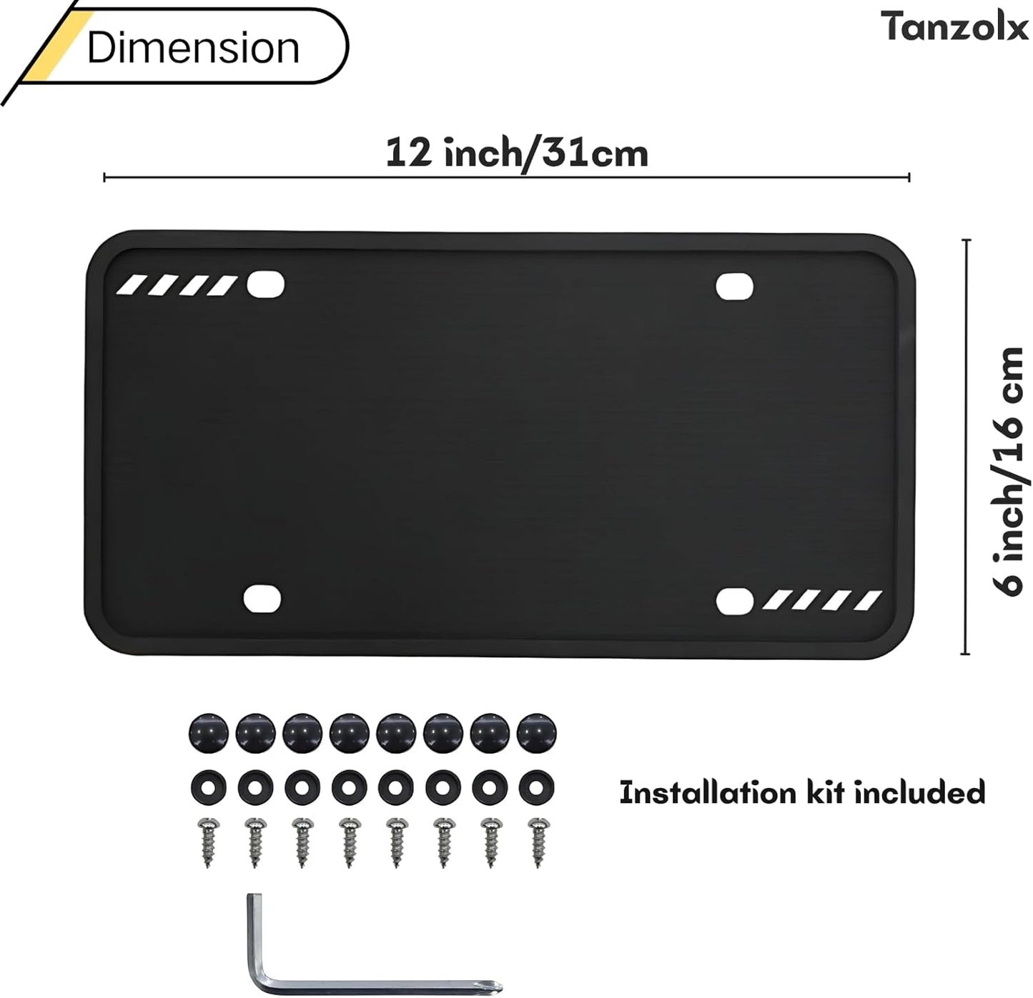 2-Pack Clear License Plate Cover, Unbreakable Bubble Shield for US/Canada Car Tag, UV Protection, Heavy Duty License Plate Protector, Universal Fit (Screws Included)