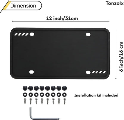 2-Pack Clear License Plate Cover, Unbreakable Bubble Shield for US/Canada Car Tag, UV Protection, Heavy Duty License Plate Protector, Universal Fit (Screws Included)