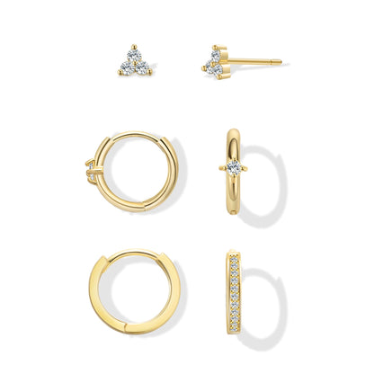 Gold Earrings For Women, Dainty Huggie Earrings Stack 14K Gold Plated Pearl Dangle Earrings for Women Trendy Cute Hypoallergenic Unique Gold Earring Stack Fashion Gold Jewelry Gifts