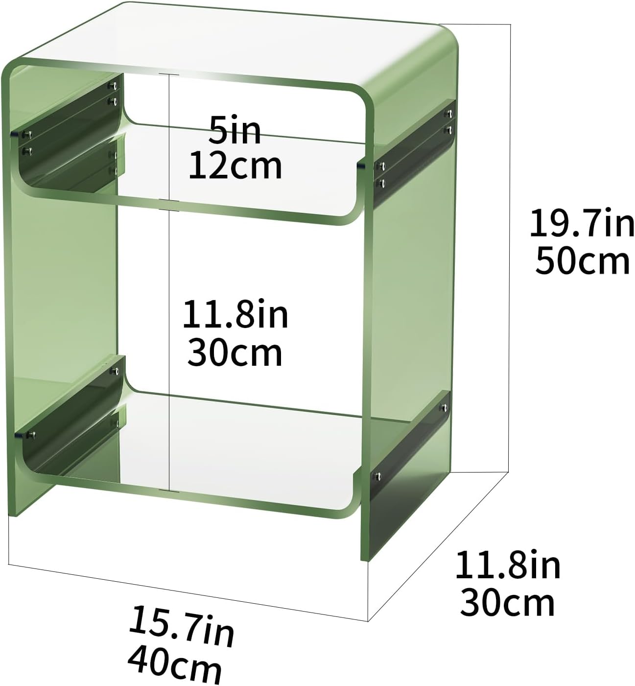 Acrylic Side Table with Storage Shelf - A Perfect Blend of Style and Functionality