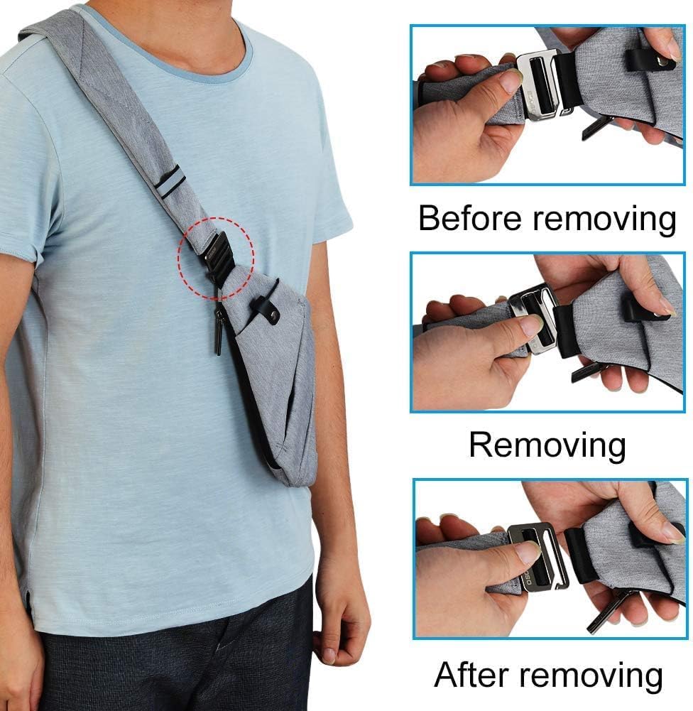 Wasserdichter Anti-Diebstahl Schulter Rucksack Sling Brust Crossbody Bag Abdeckpack Rucksack Fahrrad Sport (B13-007 Schwarz-linke Hand)