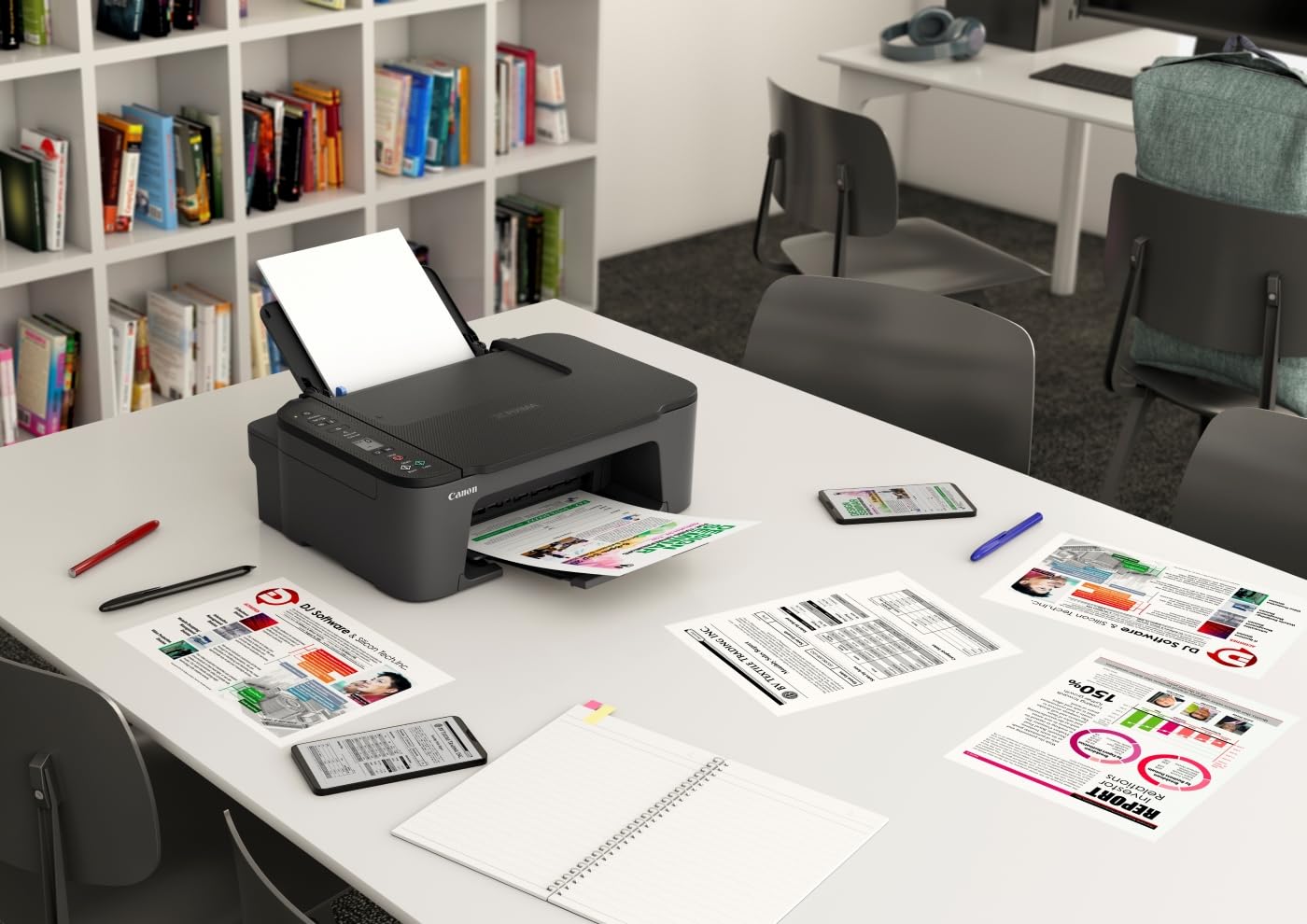 Canon PIXMA TS3720 – Kabelloser All-in-One-Drucker für Homeoffice, Kopierer, Scanner, Mobilfreundlich, Schwarz