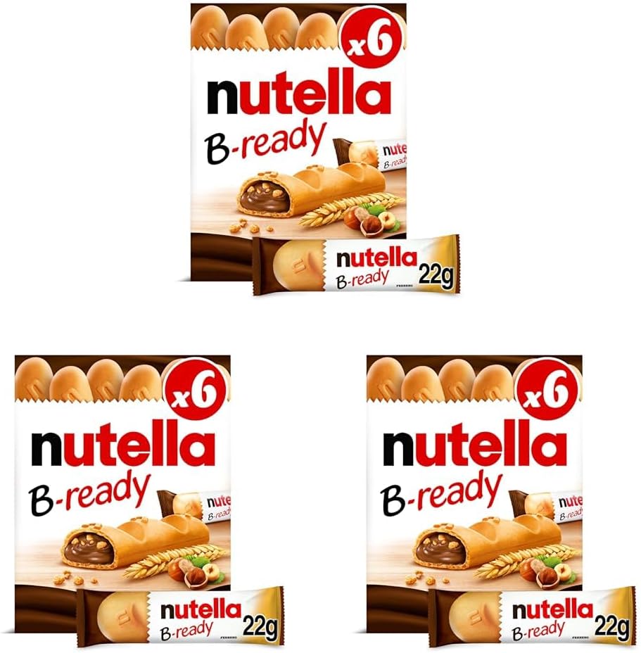 NUTELLA B-READY; Snack Bars; Crunchy Wafer Filled With Delicious NUTELLA; 15 bars pack; 330g