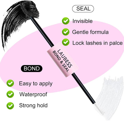 Wimpernverlängerungs-Set 20D+40D Cluster mit Kleber und Versiegelung – Wasserdichtes DIY-Wimpernverlängerungs-Set mit Pinzette (Set 20D/40D-0.07D-9-16Mix)