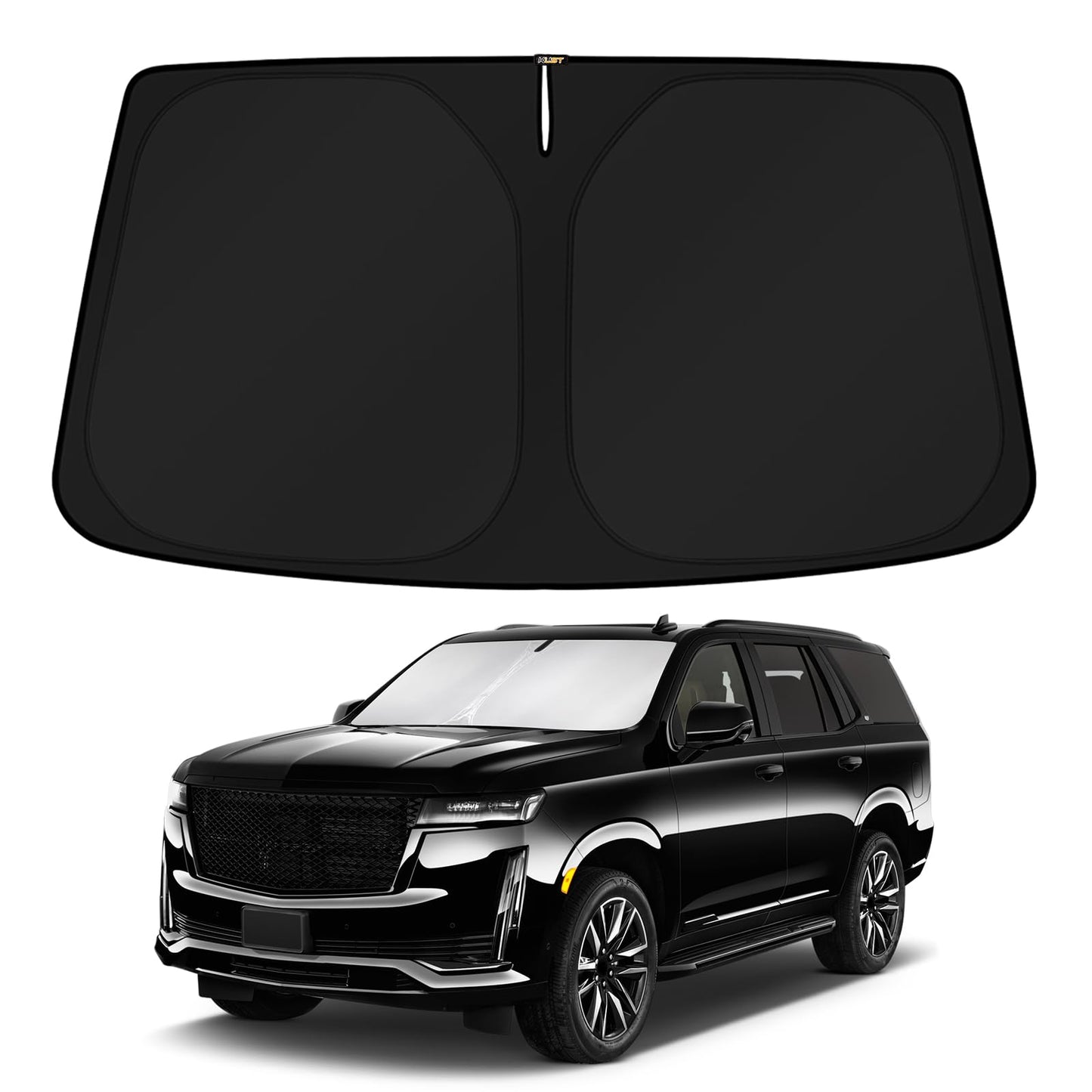 KUST Windshield Sun Shade for 2017-2026 Tesla Model Y/Model 3 Sunshade Accessories (Fit 2025-2026 Model Y Juniper / 2024 Model 3 Highland) Upgraded Foldable Sunshade, Blocks UV Rays Keep Car Cool