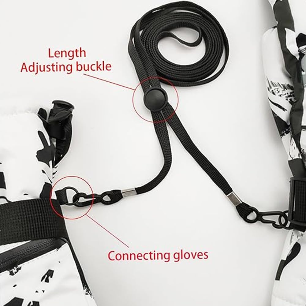 Handschuhclips für Kinder, 180 cm verstellbares Winterhandschuh-Anti-Verlierband für Kinder, Hut-Nackenband, Schneehandschuhclip für Erwachsene und Kinder