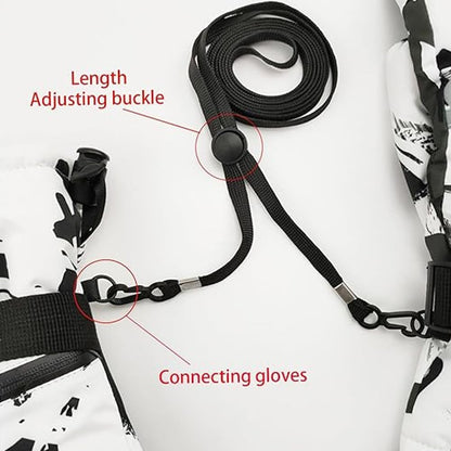 Handschuhclips für Kinder, 180 cm verstellbares Winterhandschuh-Anti-Verlierband für Kinder, Hut-Nackenband, Schneehandschuhclip für Erwachsene und Kinder