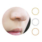 LUCKYJEWUS Small Thin Gold or Sterling Silver Nose Ring Hoop for Women, Tiny Nose Piercing jewelry