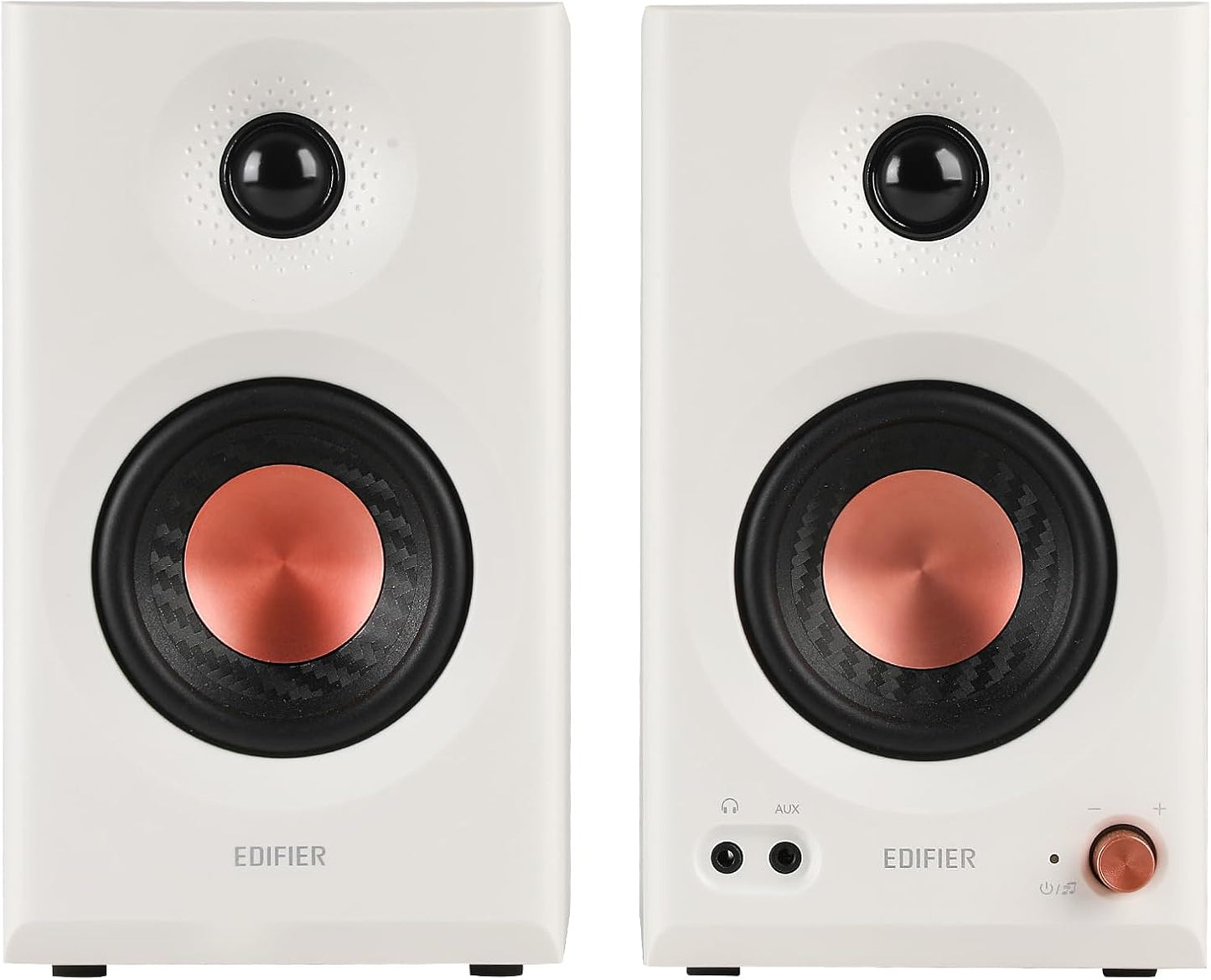 Edifier MR3 Powered Studio Monitor Lautsprecher, Hi-Res Audio Zertifiziert Bluetooth V5.4 Aktiver Regallautsprecher, 2.0 Computer mit Kopfhörerausgang Cinch AUX Symmetrischer TRS-Eingang (Schwarz)