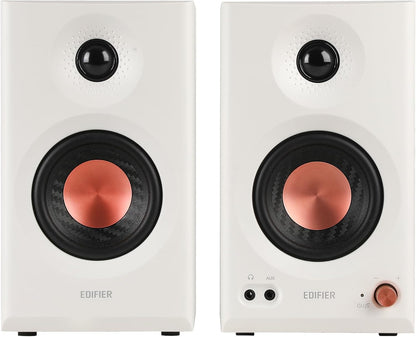 Edifier MR3 Powered Studio Monitor Lautsprecher, Hi-Res Audio Zertifiziert Bluetooth V5.4 Aktiver Regallautsprecher, 2.0 Computer mit Kopfhörerausgang Cinch AUX Symmetrischer TRS-Eingang (Schwarz)
