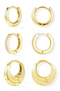 Inerney 14K Gold Plated Huggie Hoop Earrings for Women, Small Sterling Silver Earring Set Hypoallergenic Cartilage Helix Stacks, Mini Dainty Cute Trendy Birthstone Jewelry Gift for Multiple Piercings