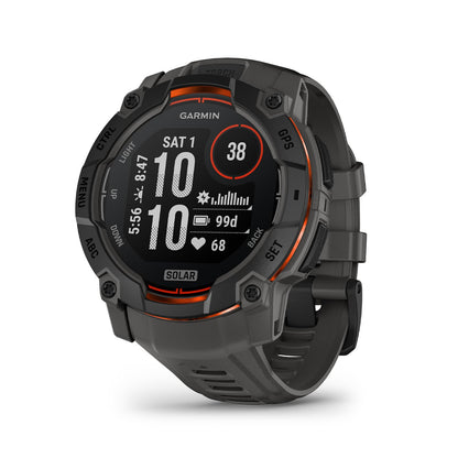Garmin Instinct® 3 45mm, AMOLED Display, Rugged Outdoor GPS Smartwatch, Metal-Reinforced Bezel, Built-in Flashlight, Up to 18 Days of Battery Life, Black