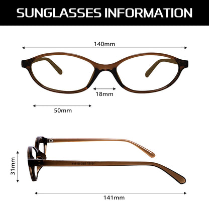 GUVIVI Retro Ovale Sonnenbrille für Damen Chic Cat Eye 90er Jahre Sonnenbrille Leichte Schmale Sonnenbrille Trendiger UV-Schutz Sonnenbrille