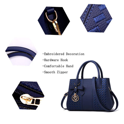 Jeniulet Geldbörsen und Handtaschen für Damen Mode Damen PU-Leder Top-Griff Satchel Schulter Tragetaschen Dunkelgrau 10.2" x 3.9" x 7.9"