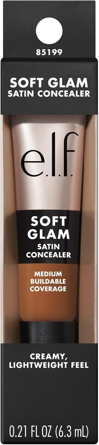 e.l.f. Soft Glam Satin Concealer, Mittlere Deckkraft für Unreinheiten & Unteraugen, knitterfest, langanhaltend, vegan & tierversuchsfrei, 10 Fair Cool