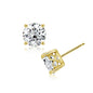 Amazon Essentials Yellow Gold Plated, Platinum or Rose Gold Plated Sterling Silver Infinite Elements Cubic Zirconia Stud Earrings | White, Blue, Green, or Pink Cubic Zirconia
