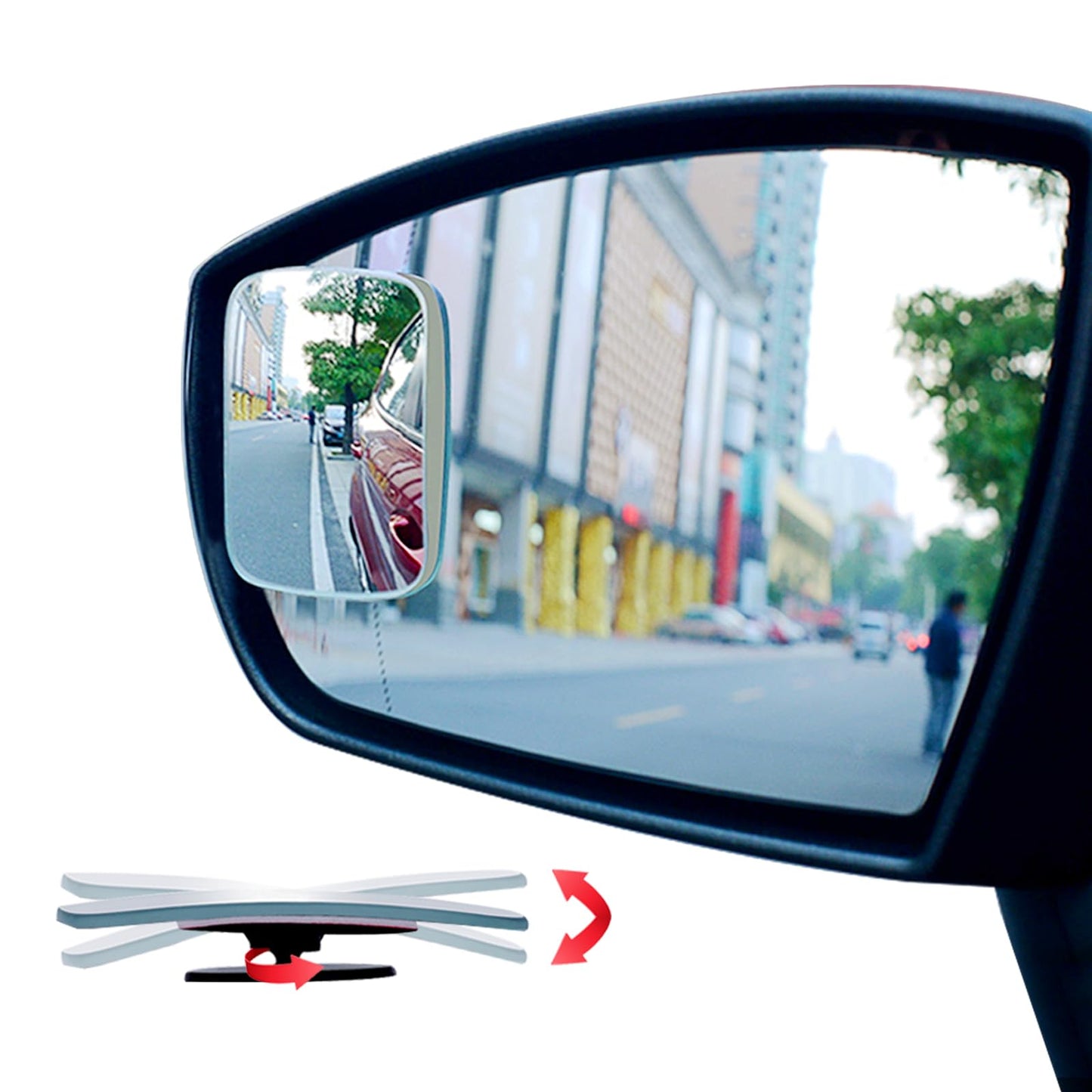 Ampper Blind Spot Mirror, 2" Round HD Glass Frameless Convex Rear View Mirror, Pack of 2