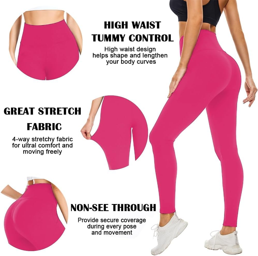 we fleece High Waisted Leggings for Women-Womens Black Workout Leggings Running Tummy Control Compression Pants