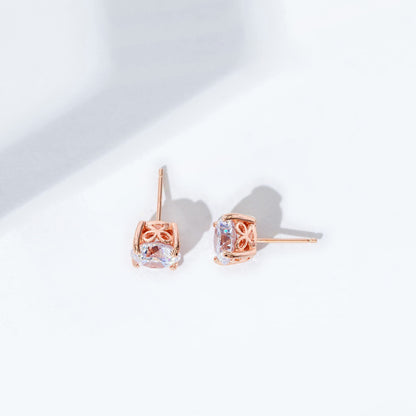 Amazon Essentials Yellow Gold Plated, Platinum or Rose Gold Plated Sterling Silver Infinite Elements Cubic Zirconia Stud Earrings | White, Blue, Green, or Pink Cubic Zirconia