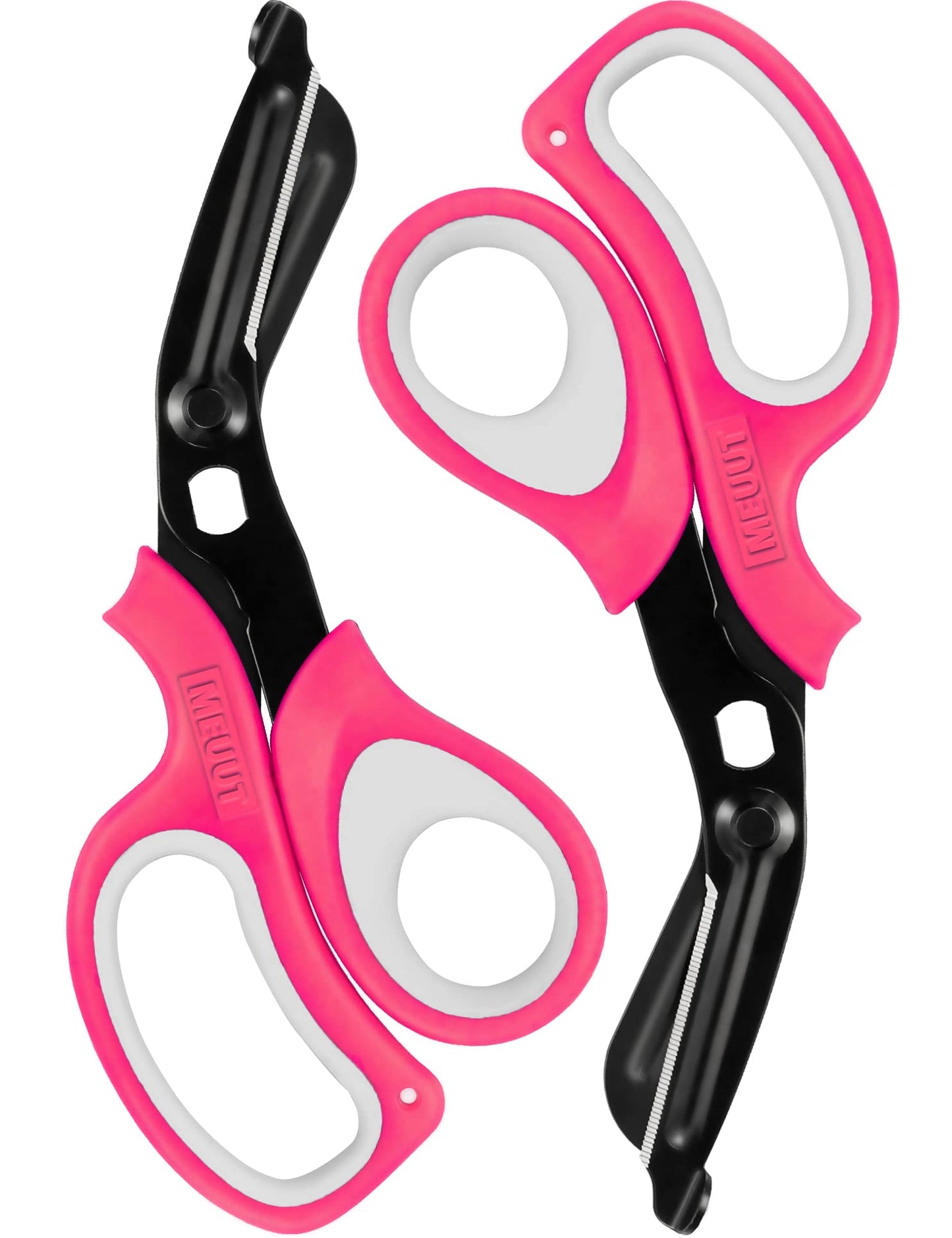 MEUUT 2 Pack Medical Scissors Trauma Shears for Left and Right Hand -Patented Bandage Scissors All Purpose with Non-Stick Blades, Surgical Grade Shears Stainless Steel EMT Scissors for Nurses EMT
