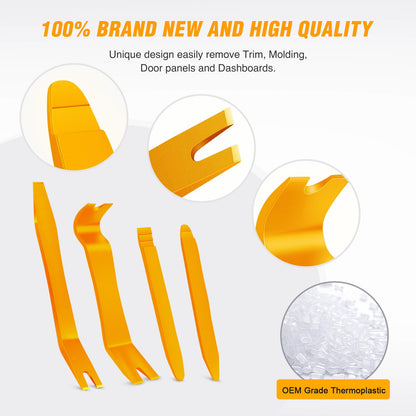 GOOACC 5PCS Auto Trim Removal Tool Kit No-Scratch Pry Tool Kit for Car Door Clip Panel & Audio Dashboard Dismantle -5PCS