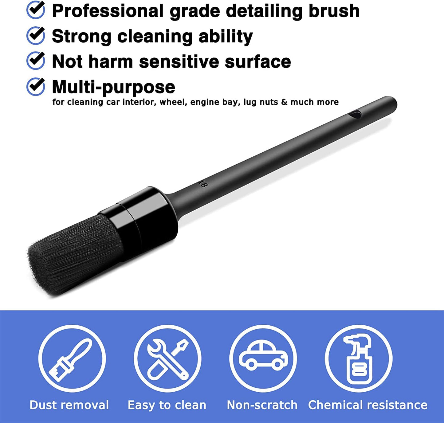 10pcs Auto Car Detailing Brush Set Car Interior Cleaning Kit Includes 5 Boar Hair Detail Brush,3 Wire Brush, 2 Air Vent Brush for Cleaning Interior Exterior, Dashboard Engines Leather Wheel