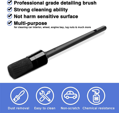 10pcs Auto Car Detailing Brush Set Car Interior Cleaning Kit Includes 5 Boar Hair Detail Brush,3 Wire Brush, 2 Air Vent Brush for Cleaning Interior Exterior, Dashboard Engines Leather Wheel