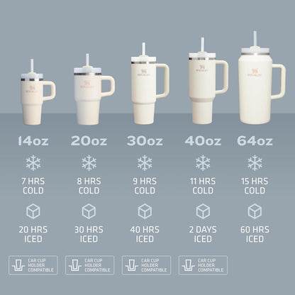 Vaso Stanley Quencher H2.0 con asa y pajita de 40 oz | Tapa Flowstate de 3 posiciones | Compatible con portavasos para viajes | Vaso térmico de acero inoxidable | Sin BPA | Arándano