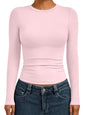 AUTOMET Womens Crew Neck Long Sleeve Shirts Compression Underscrubs Tops