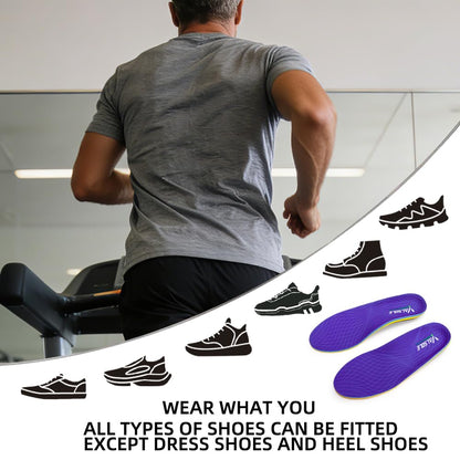 VALSOLE Heavy Duty Support Pain Relief Orthotics - 220+ lbs Plantar Fasciitis High Arch Support Insoles for Men Women, Flat Feet Orthotic Insert, Work Boot Shoe Insole, Absorb Shock with Every Step