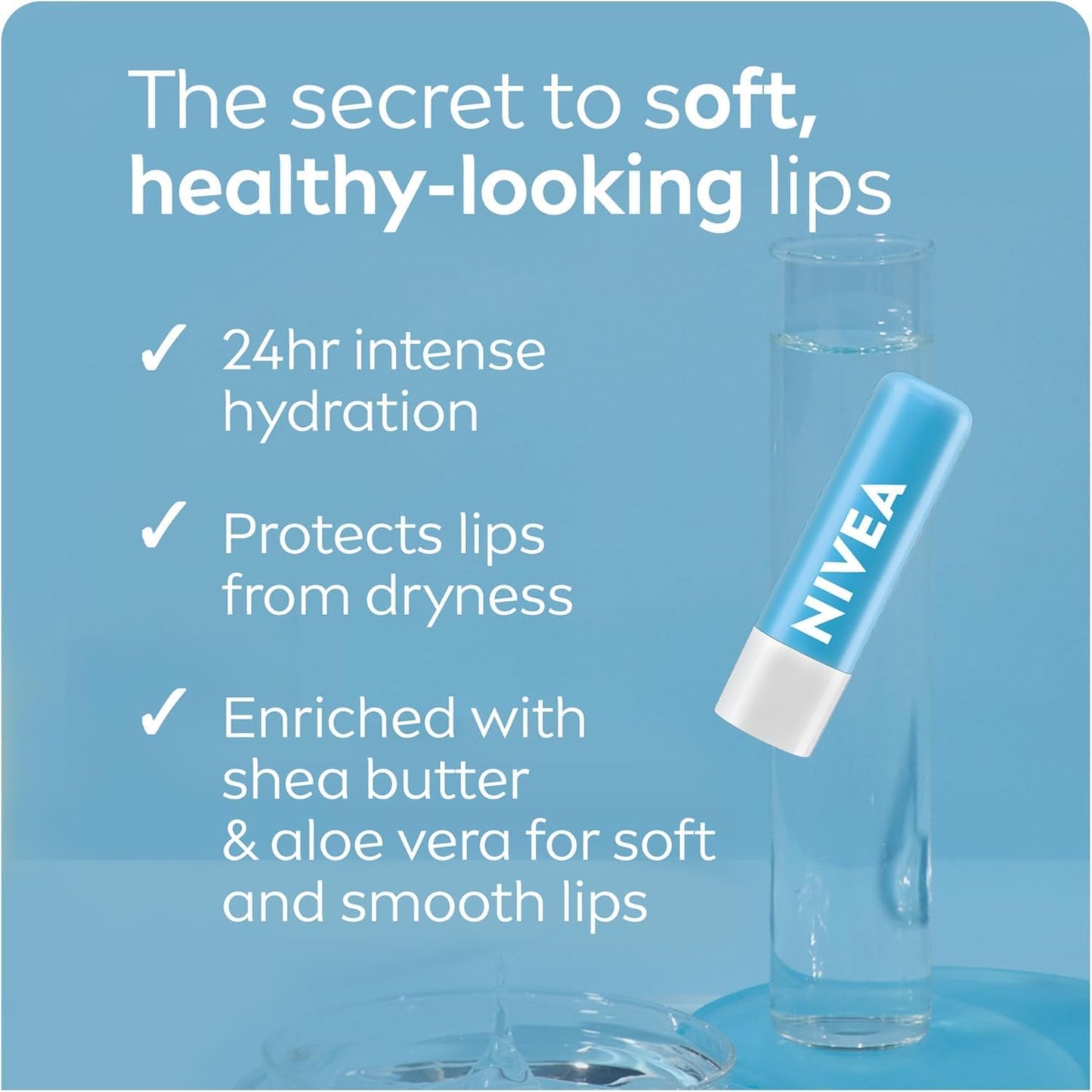 NIVEA Sun Lippenbalsam mit LSF 30 (2x4,8g) | Schützt vor Sonnenbrand, 24H Feuchtigkeit