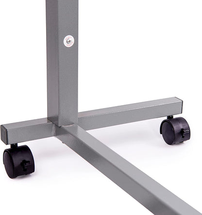 Vaunn Medical Cart Pneumatic Adjustable Overbed Table with Wheels – Rolling Bedside Table for Hospital, Portable Standing Cart & Laptop Desk for Bed, Couch, Wheelchair