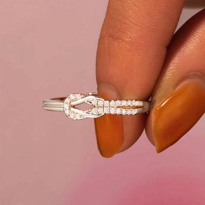 OOOPEL Sterlingsilber Verstellbarer Ring S925 Silberringe für Frauen Zirkonia Twist Liebesknoten Zarter Ring Silber Minimalistischer Offener Fingerring Silber Daumen Sterlingsilberring