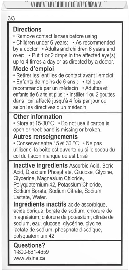 Visine Original Augentropfen, Augenreizungen, Staub, Rauch, trockene Augen, rote Augen, Tetrahydrozolin Hydrochlorid Augenlösung, 15ml