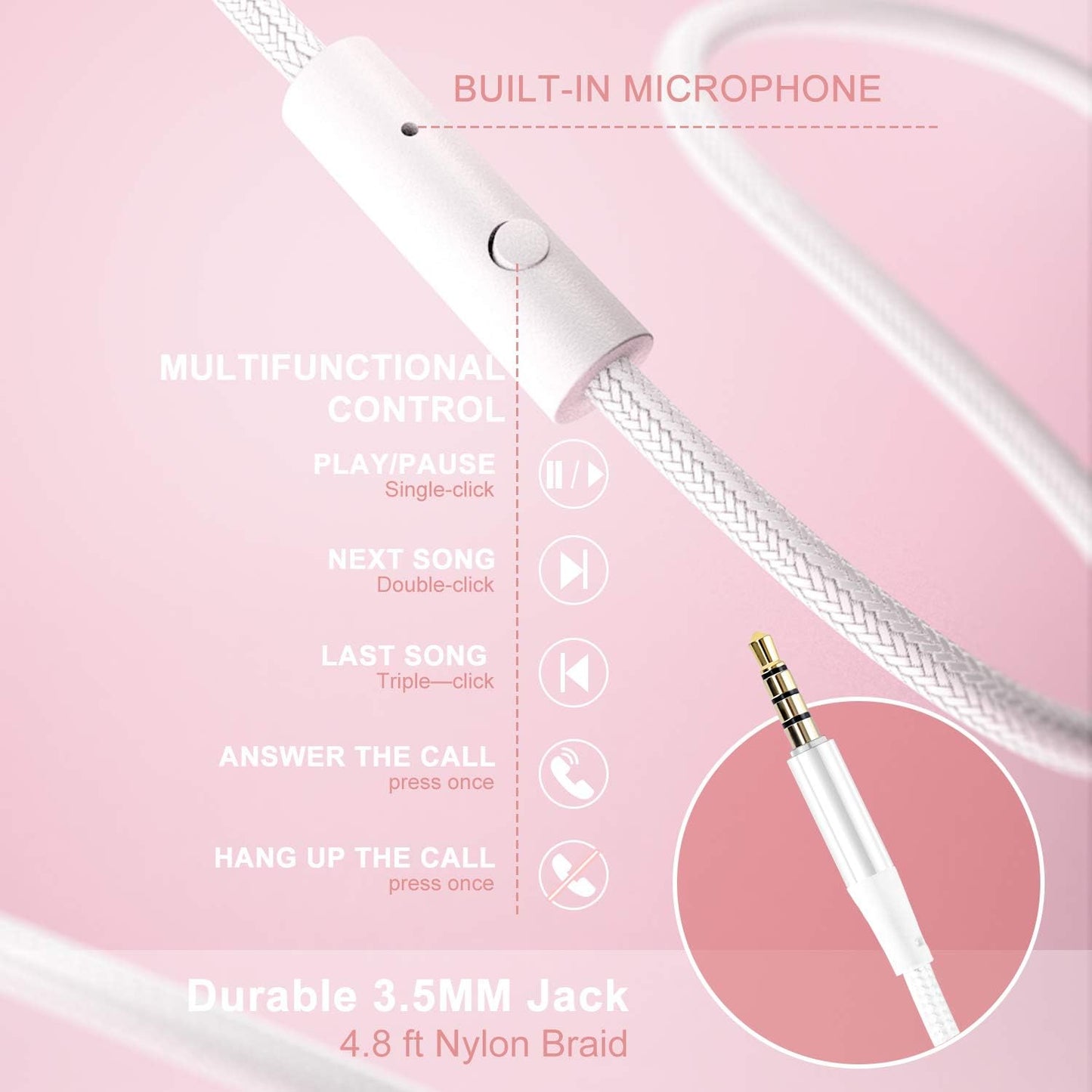 LORELEI X6 Over-Ear Kabelgebundene Stereo-Bass-Kopfhörer mit Mikrofon, Leicht, Faltbar & Portabel mit 1,45M Kabel ohne Verheddern für Smartphone, Tablet, MP3/4, Space Black