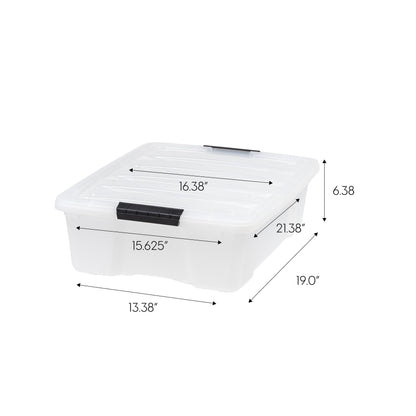 IRIS USA 6-Pack Clip Box with Latching Lids, 18 Quart Craft Storage Bins, Art & Writing Supply Containers for Home, Office & Classroom Organization