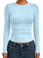 AUTOMET Womens Crew Neck Long Sleeve Shirts Compression Underscrubs Tops
