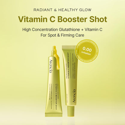 Arencia Vitamin C Booster Shot Serum with Glutathione, Niacinamide and Vitamin E for Dark Spot Care, Fine Lines & Wrinkles, Glass Skin, Korean Skincare 30ml/1.01 fl.oz