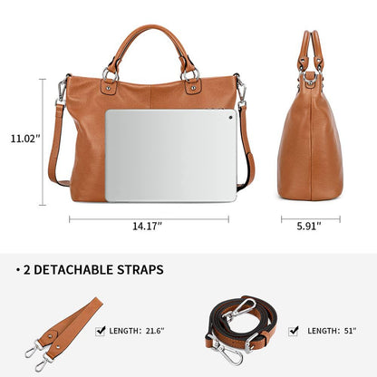 Kattee Damen Weiche Echtleder Tragetasche Schultertasche Handtasche