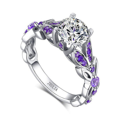 4.3 Carat Butterfly Ring 925 Sterling Silvers Crystal Ring Topaz Rings Bridal Rings Set for Women Wedding Engagement Promise With Jewelry Box