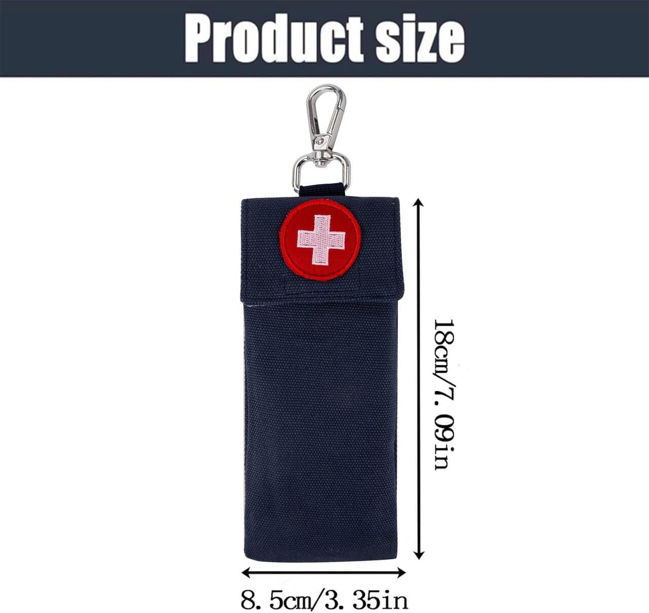 1 Pack Epi Pens Carrying Case, Epipen Carry Case Holds 2 EpiPens Allergy Medicine Essentials, Epi Pen Case Holder, Epi Pen Case for Kids, EpiPen Carrier with Clip, Epipen Holder Pouch for Diabets