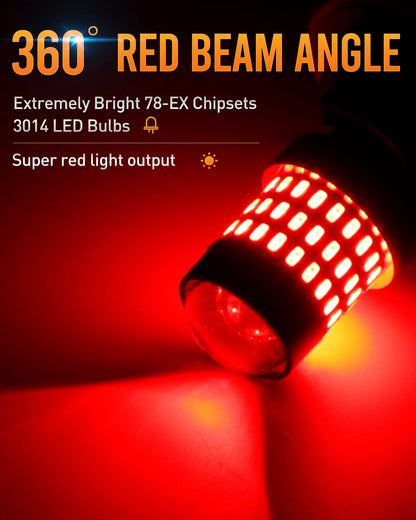 LUYED 3157 LED Bulbs Reverse Light Xenon White 1800 Lumens Super Bright 78 SMD 3056 3156 3057 4157 LED Bulbs,Used for Back Up Reverse Lights,Brake Lights,Tail Lights,Turn Signal Lights,Pack of 2