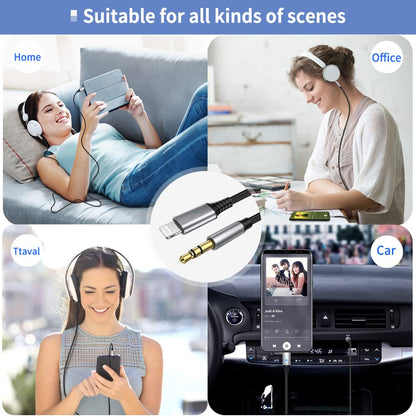 iSkey [Apple MFi zertifiziert] Aux-Kabel für iPhone, 3,5mm-Aux-Kabel für Auto kompatibel mit iPhone 14 13 12 11 XS XR X 8 7 6 iPad iPod für Auto-Stereoanlage, Lautsprecher, Kopfhörer, unterstützt alle iOS-Versionen