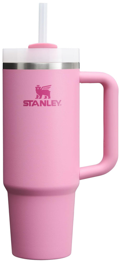 Stanley Quencher H2.0 Tumbler with Handle and Straw 40 oz | Flowstate 3-Position Lid | Cup Holder Compatible for Travel | Insulated Stainless Steel Cup | BPA-Free | Almond Rose