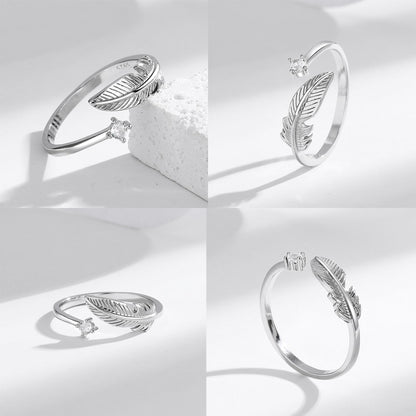 OOOPEL Sterlingsilber Verstellbarer Ring S925 Silberringe für Frauen Zirkonia Twist Liebesknoten Zarter Ring Silber Minimalistischer Offener Fingerring Silber Daumen Sterlingsilberring