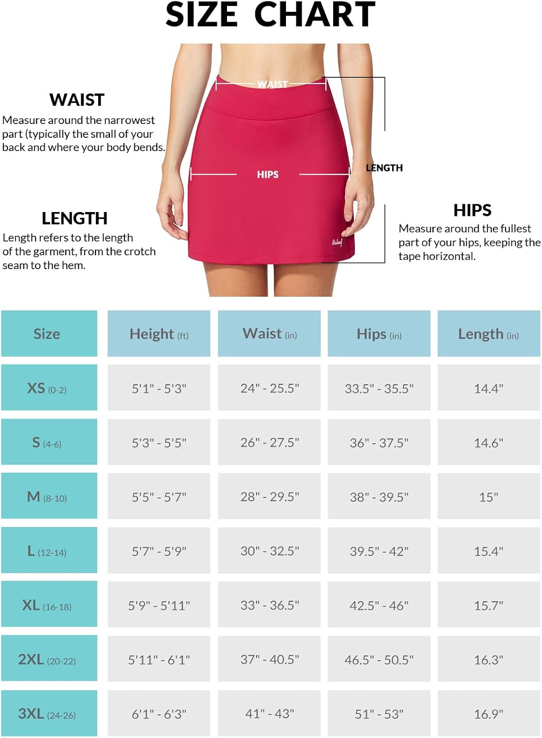 baleaf Damen Tennis Golf Röcke Skorts mit Shorts Laufsport Stretch Athletic mit Innentaschen