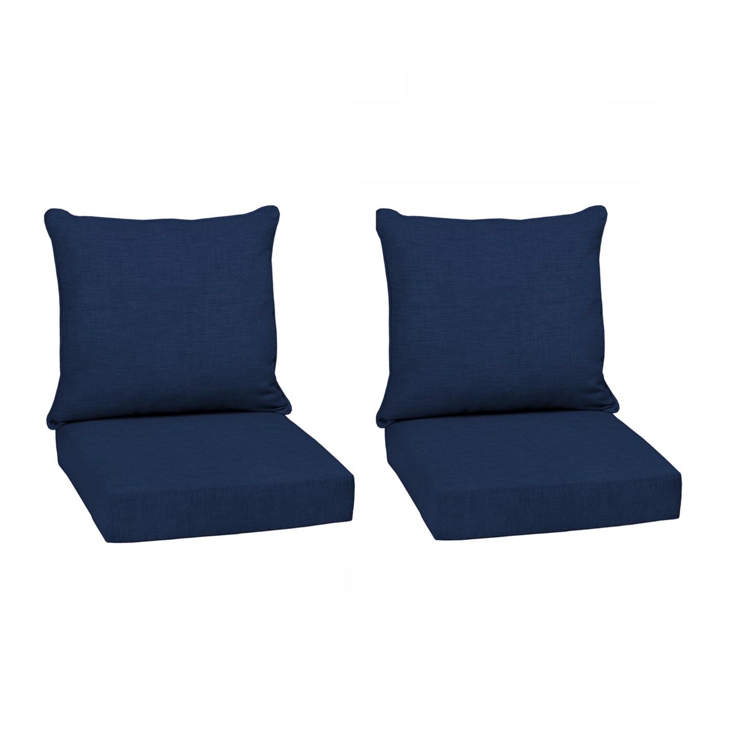Arden Outdoor Foam Deep Seat Cushions Set, 24x24, Premium High-Density Foam, Never Flattens, Weather-Proof for Patio Chair Sofa Couch, Blue Shibori Stripe
