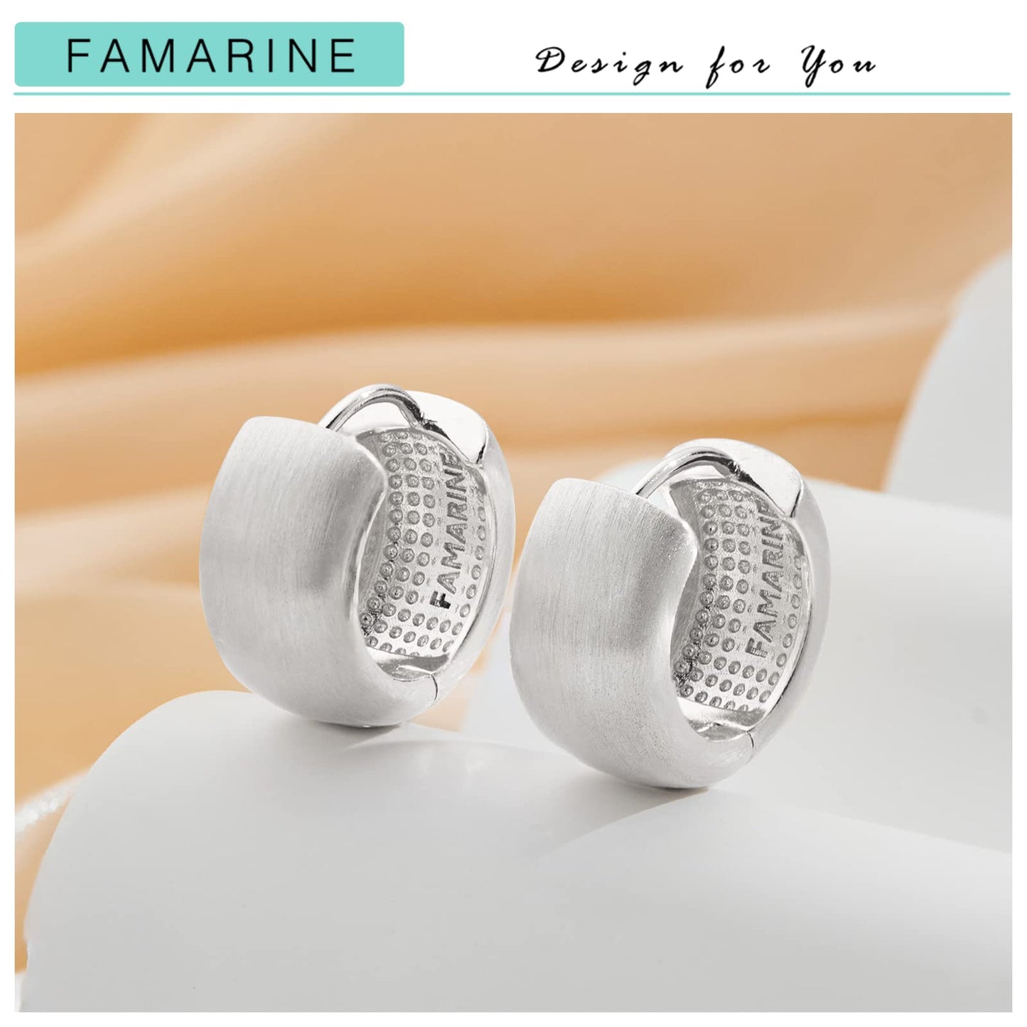 FAMARINE Gold Chunky Creolen für Damen, 0,8 Zoll Gold Creolen Huggie Ohrringe für Herren
