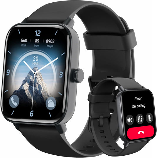 Smart Watch for Men Women (Answer/Make Call), Alexa Smartwatch Compatible with Android iOS, Fitness Tracker with Heart Rate SpO2 Sleep Monitor, 1.8'' HD DIY Dial Waterproof Watch with Bluetooth Call