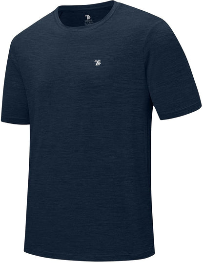 Rdruko Herren Kurzarm Trainingsshirts – Trockene Passform – Feuchtigkeitstransportierend – Für Laufen, Fitnessstudio, aktiven Sport